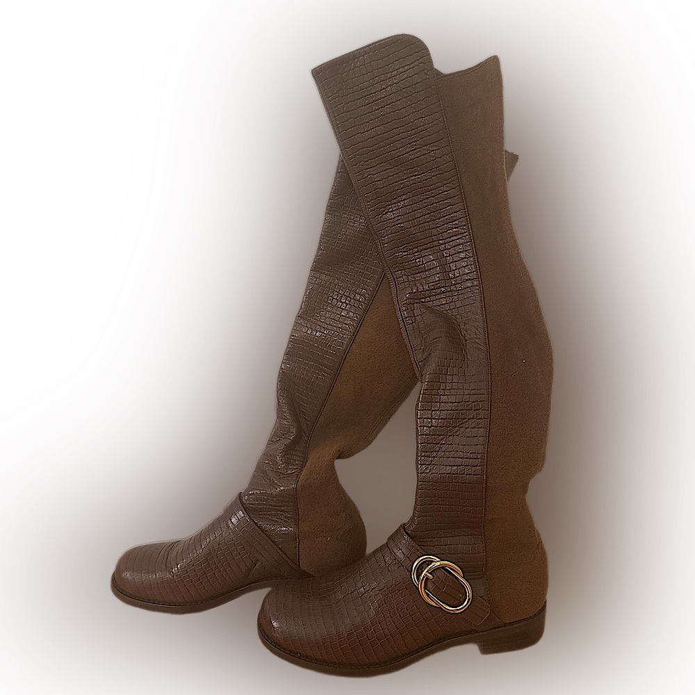 Stuart Weitzman Women’s Brown Leather Over-The-Knee Boot